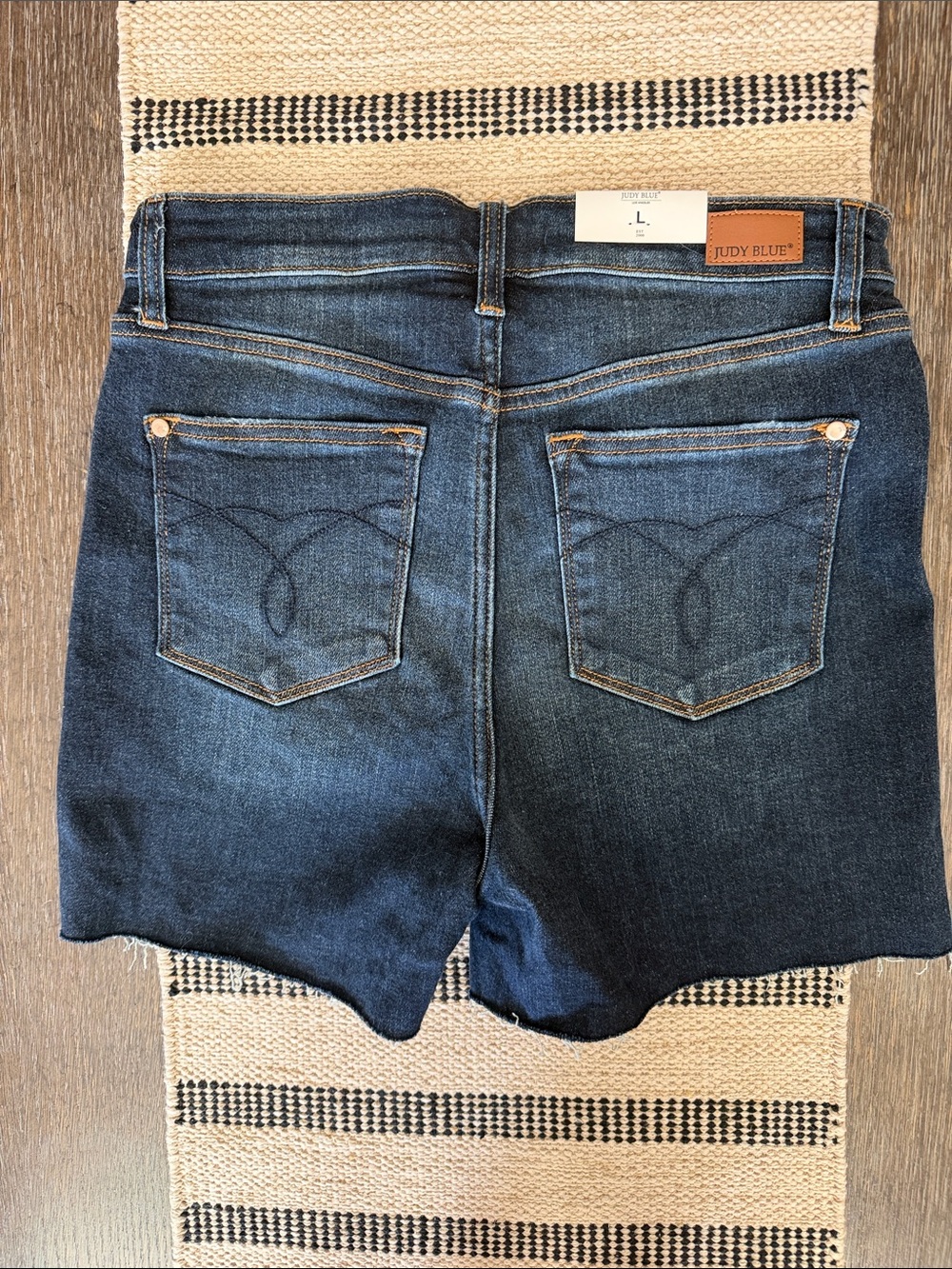 Judy Blue Dark Blue High-Rise Button-Front Denim Skort - Picture 3 of 4